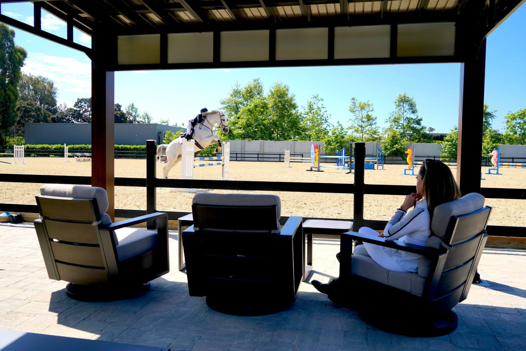 Shaded viewing pavilion